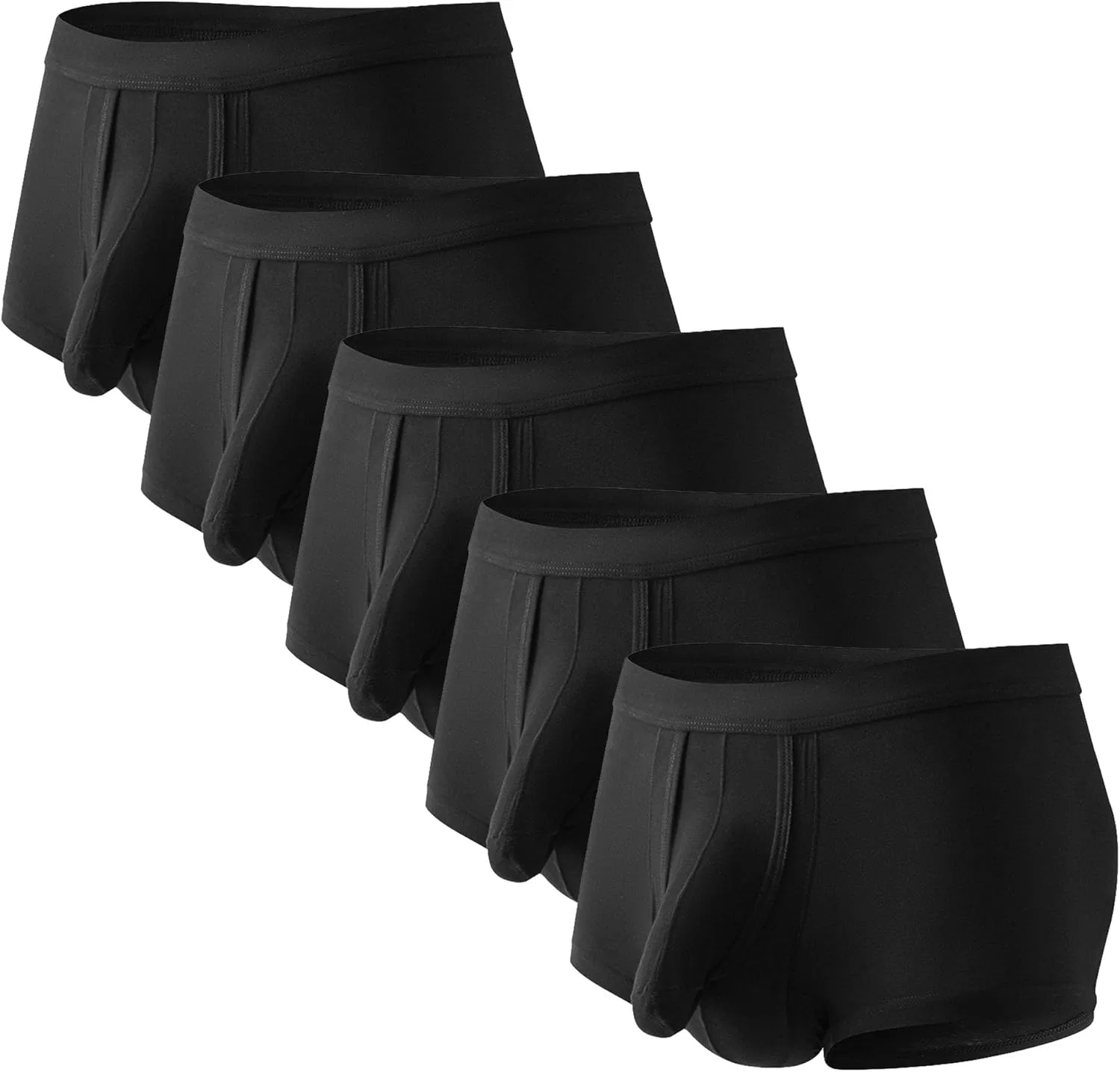 Боксеры с раздельным мешочком, Black-5pc