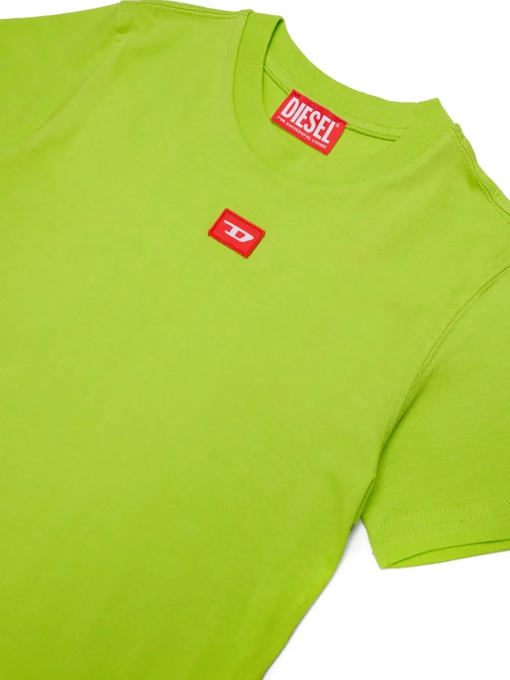 Футболка с нашивкой и короткими рукавами Diesel Kids, зеленый — фото 3