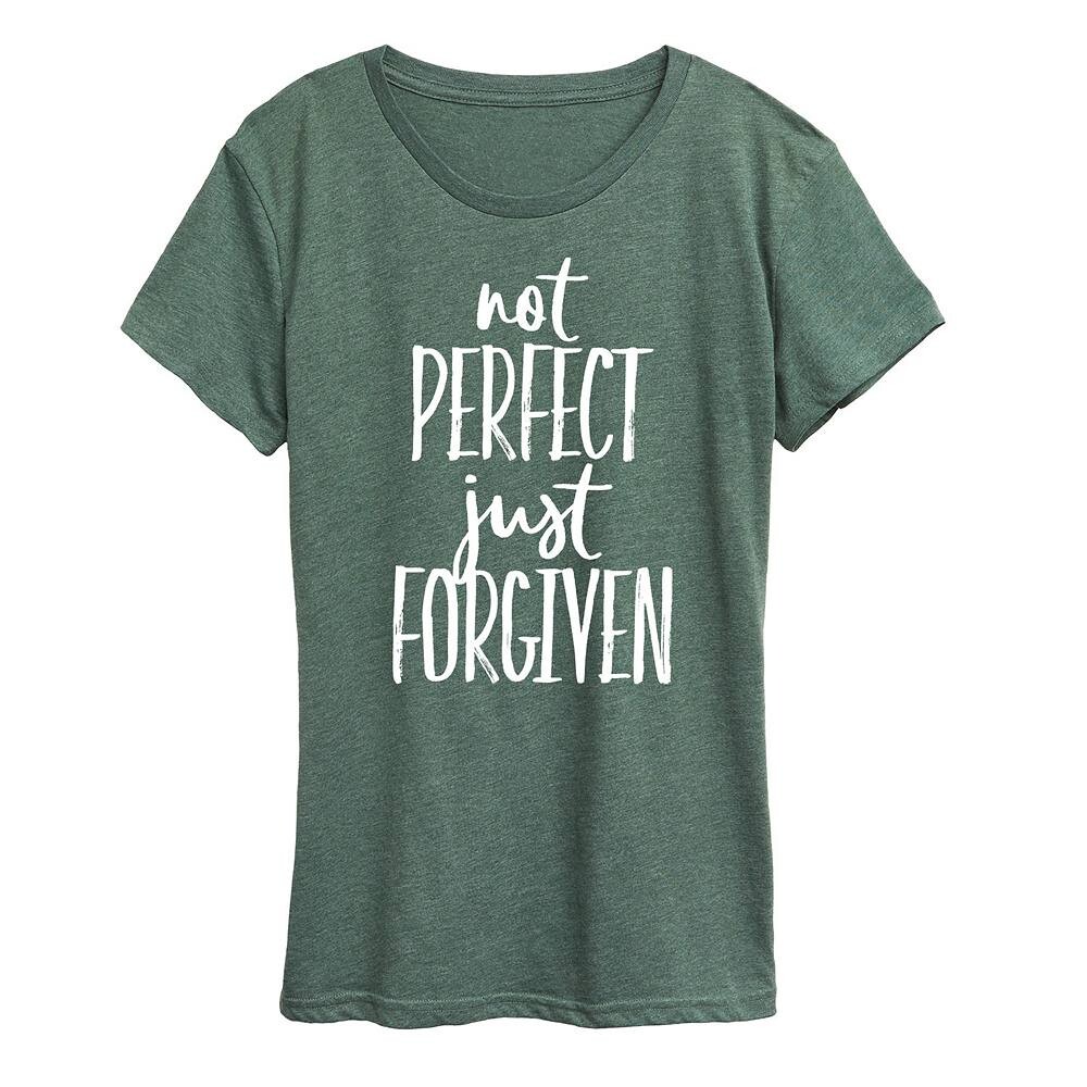 

Женская футболка с рисунком Not Perfect Just Forgiven, цвет Heather Green