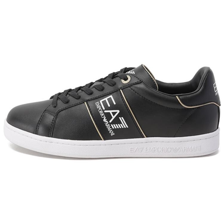 

Кроссовки Ea7 EMPORIO ARMANI Logo-print Leather Sneakers, черный