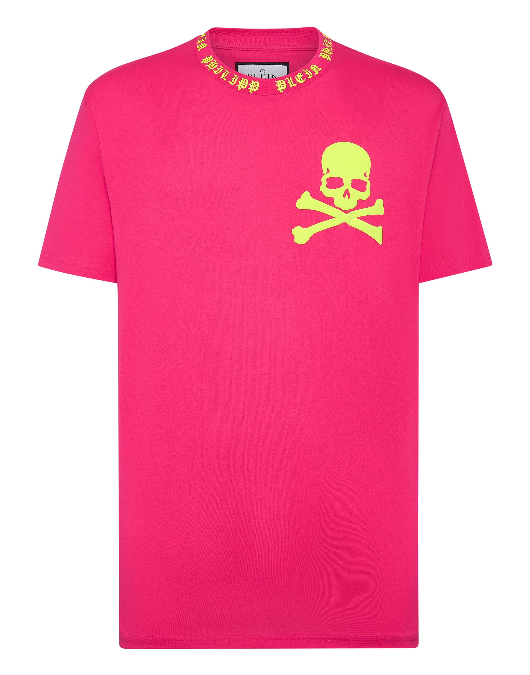 

Футболка с круглым вырезом SS Skull&Bones PHILIPP PLEIN, цвет fucsia fluo