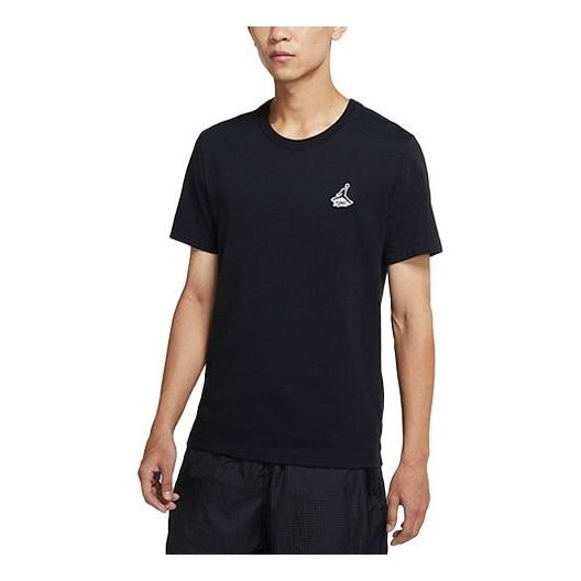 

Футболка men's printing short sleeve casual embroidered short sleeve black t-shirt Air Jordan, черный