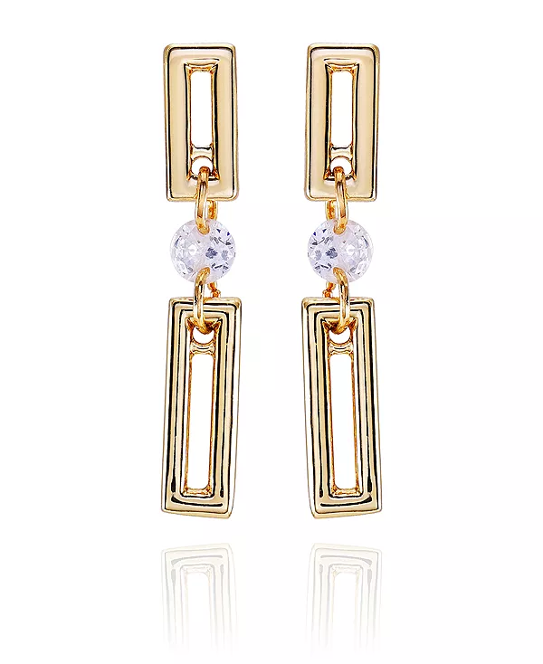 

Изящные серьги-подвески из прозрачного стекла золотистого оттенка Vince Camuto, gold