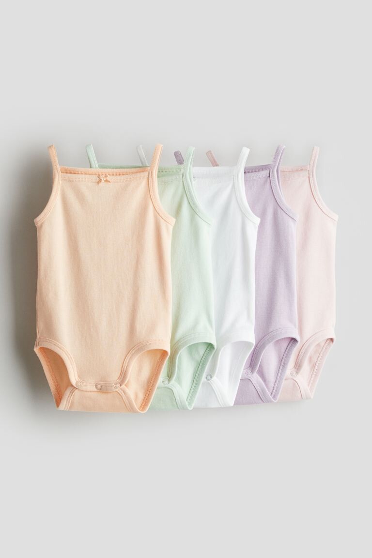 

Набор из 5 хлопковых боди H&M, фиолетовый
