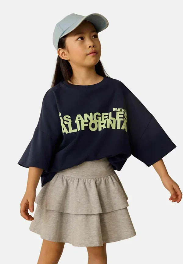 Юбка A-силуэта Regular fit tiered rara skirt Next, серый меланж