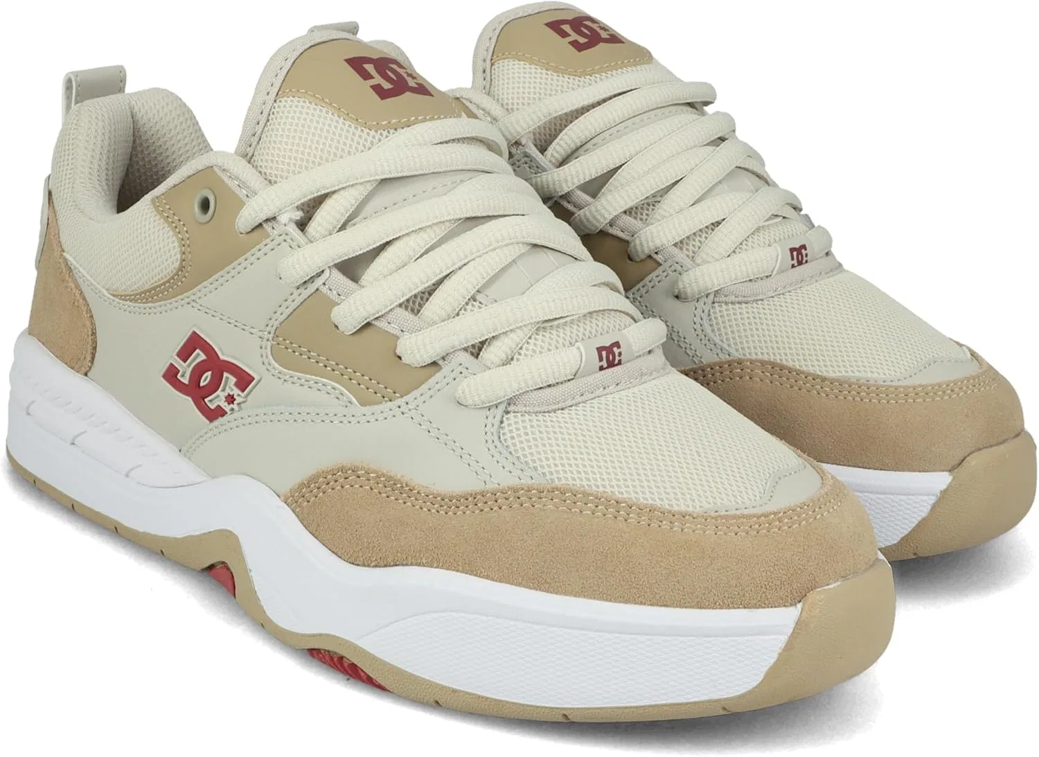 Кроссовки для скейтбординга DC Mens Ascend, Taupe/Lt Grey/Red