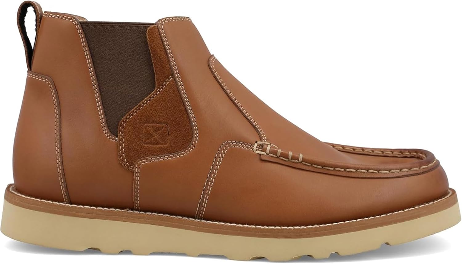 Twisted X мужские ботинки с клиньевой подошвой Chelsea 4 с мок-носком, Brown Tan — фото 2