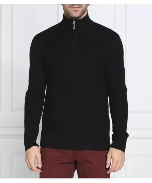 

Вязаный шерстяной свитер Regular fit Emporio Armani, черный