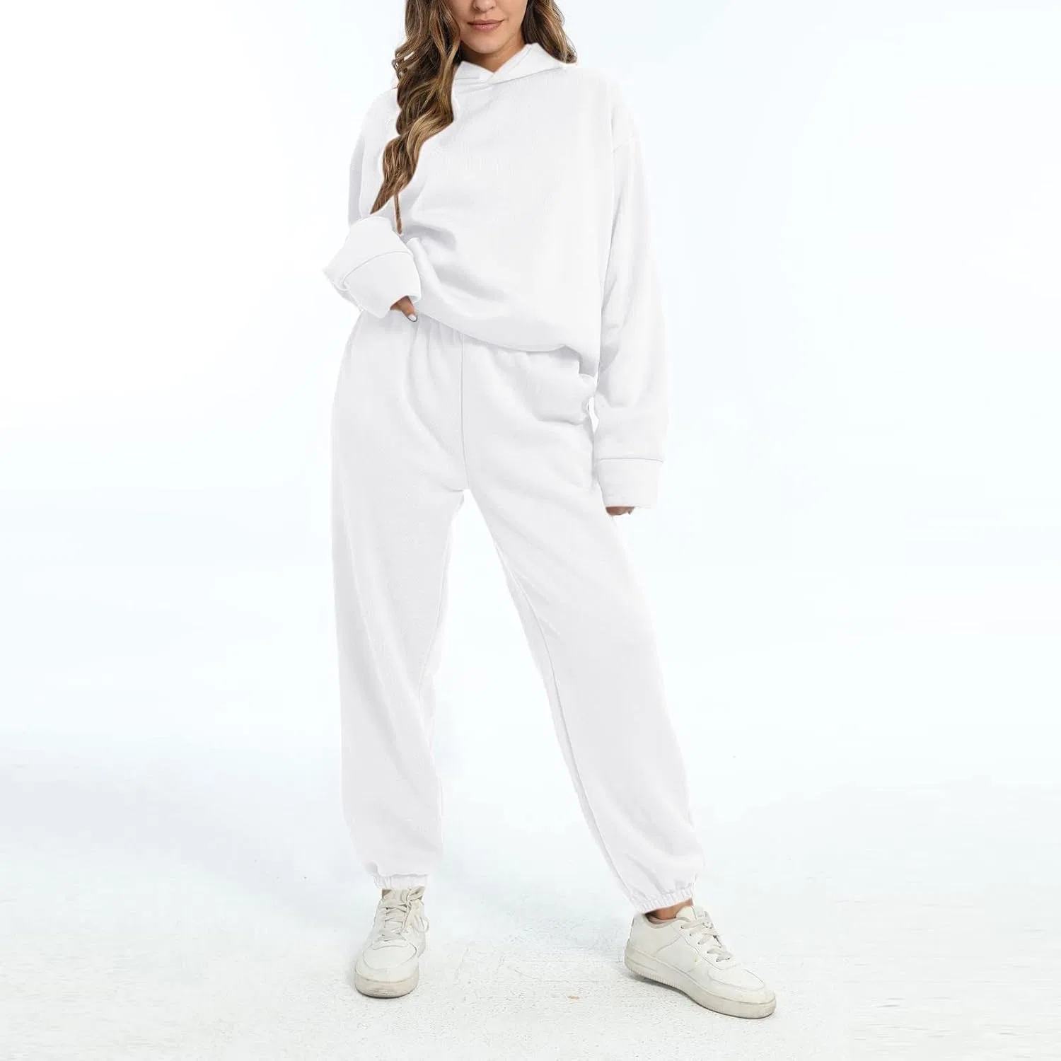 Двухпредметный костюм из флиса с капюшоном и шортами, Generic, 3-white — фото 2