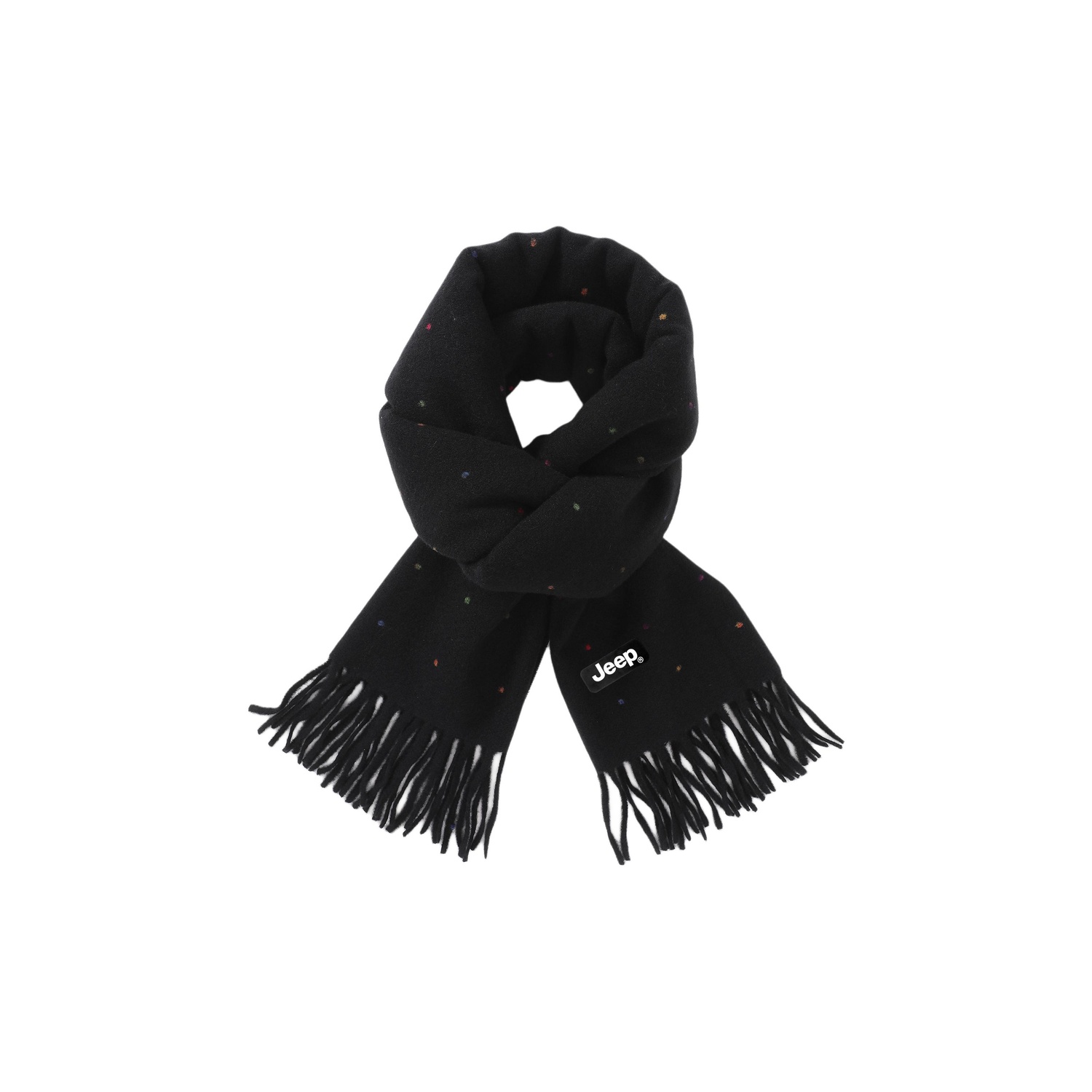 

Вязаный шарф из полиэстера, унисекс Jeep, monochrome dot черный; one size