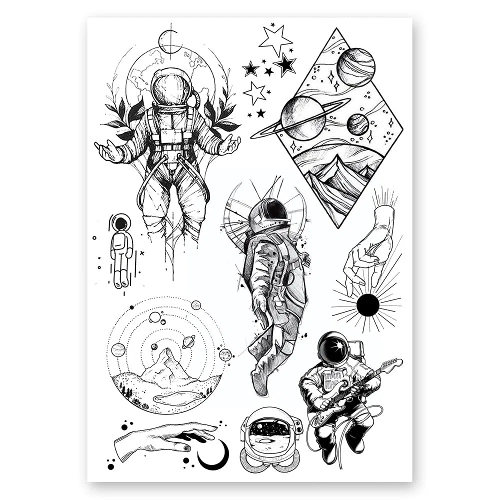 Временные татуировки «Astronauts, Planets, Galaxies» от AWAKEN Awaken, E5-Tenm-7Sb9 — фото 3