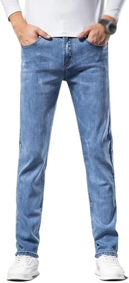 

Прямые джинсы для мужчин Stretch Casual Business Slim Plus Size SIDUFHAOPKLL