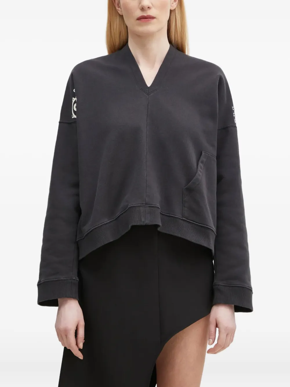 

Толстовка с V-образным вырезом MM6 Maison Margiela, черный