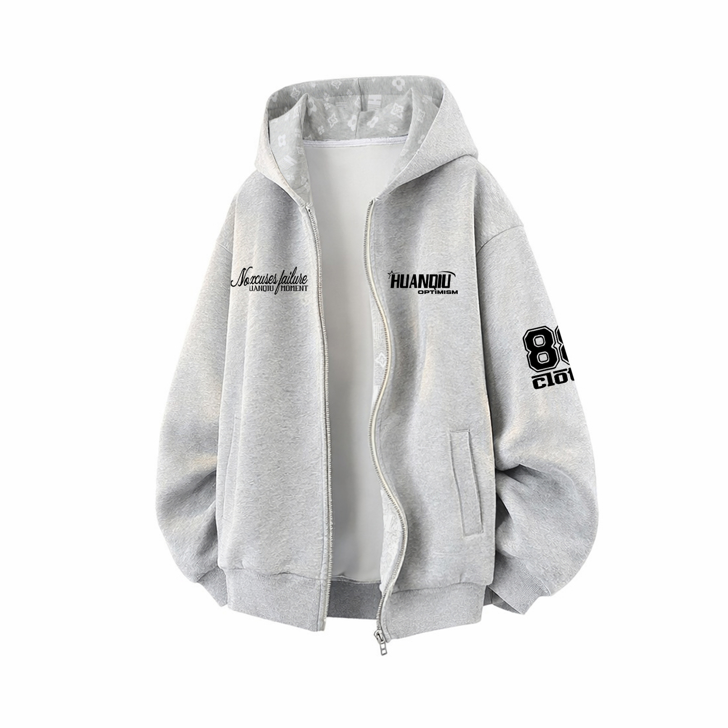 

Толстовка Unisex Hooded Moderate Heavyweight HUANQIU, heather серый