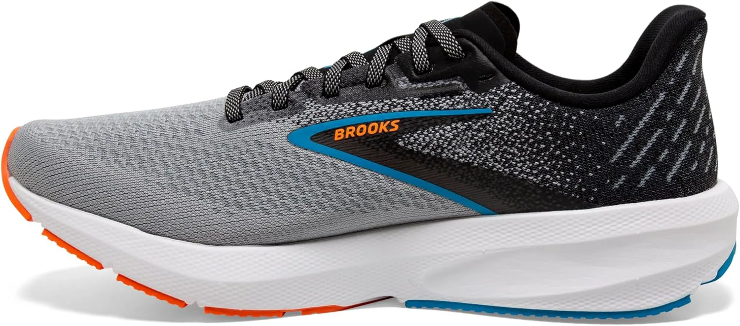 Мужские нейтральные беговые кроссовки Brooks Launch 10, черный/серый/оранжевый — фото 3