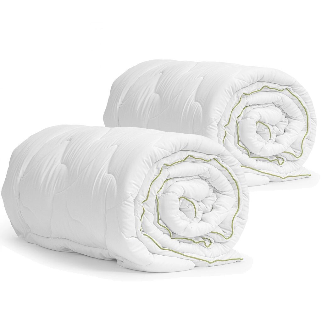 

NYVI DreamScience Bamboo пуховое одеяло 240x220 см, комплект из 2 шт. - стеганое одеяло с бамбуковыми волокнами - приятное для кожи, дышащее, охлаждающее - бамбуковое одеяло идеально подходит для лета