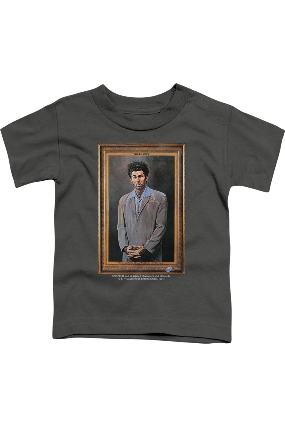 

Футболка с портретом Крамера из "Сайнфелд" для малышей с коротким рукавом Gildan, Charcoal