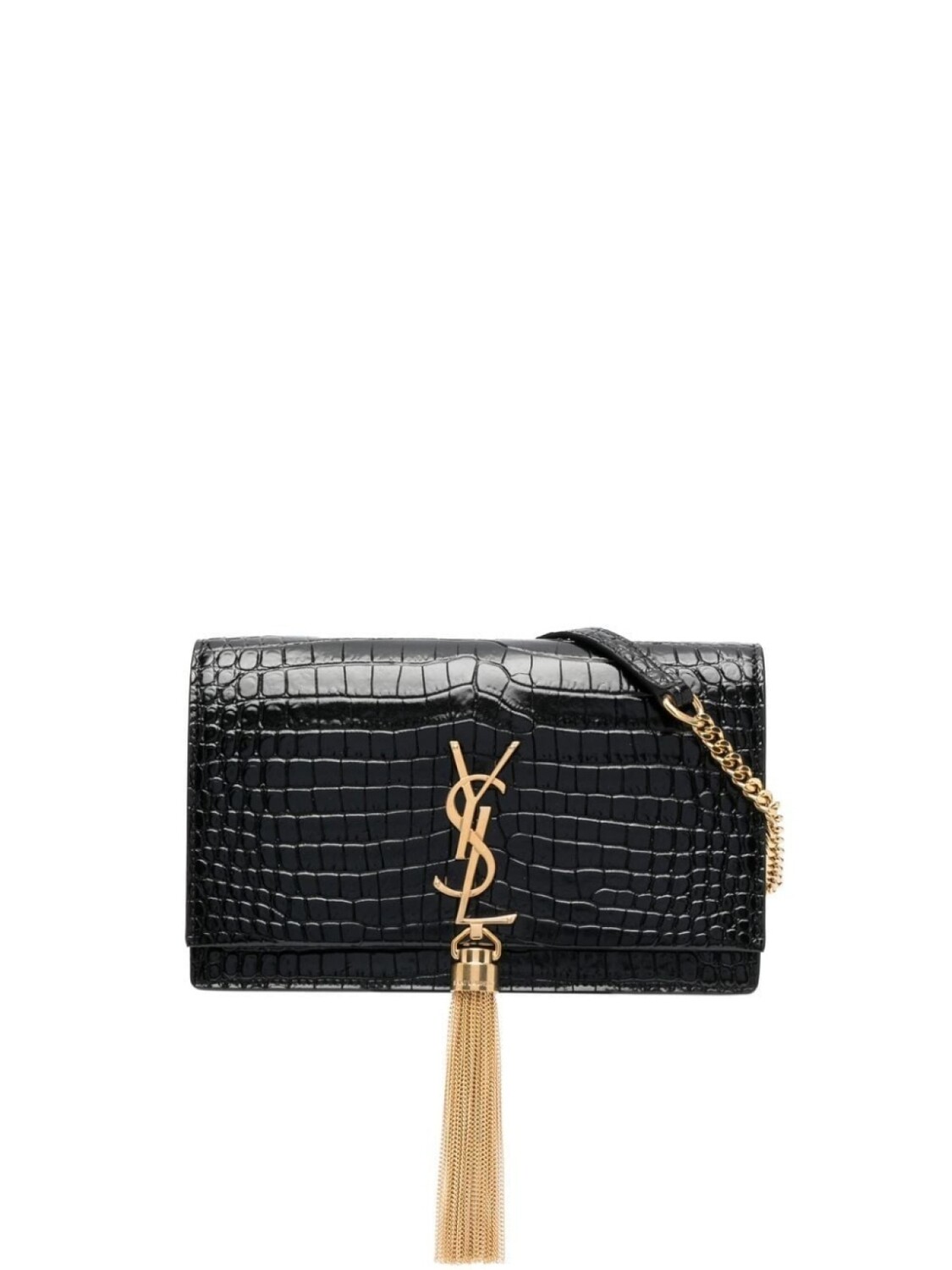 

Сумка Saint Laurent Kate с кисточкой и монограммой, черный