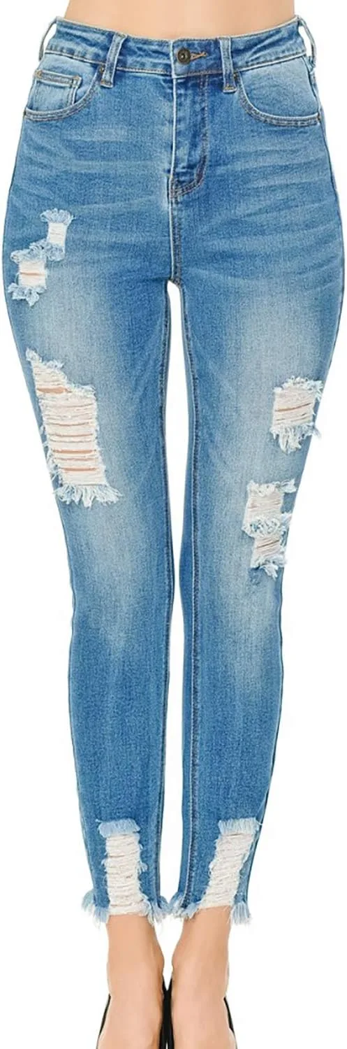 

WAX JEAN женские винтажные укороченные скинни с разрушенным подолом