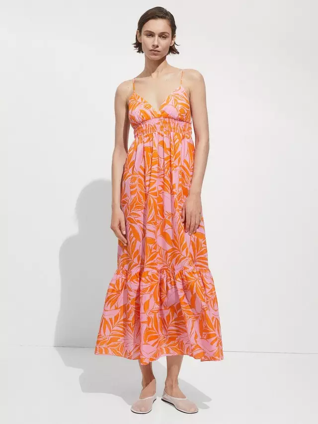 

Платье Mango Carina Leaf Print, оранжевый