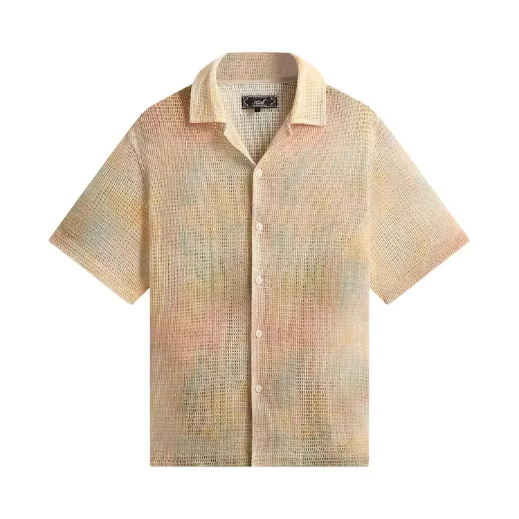 Рубашка Kith Cloud Dye Cotton Mesh Thompson Camp Collar Shirt, красный