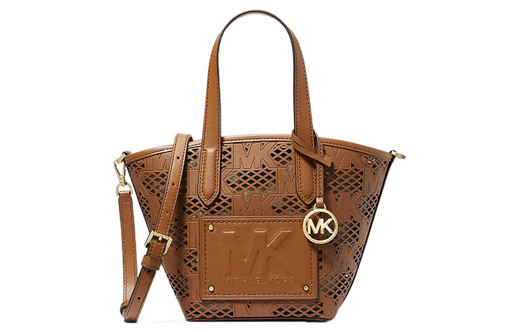 

Сумка через плечо Saffiano из кожи и холста, маленькая, коричневая, женская MICHAEL KORS