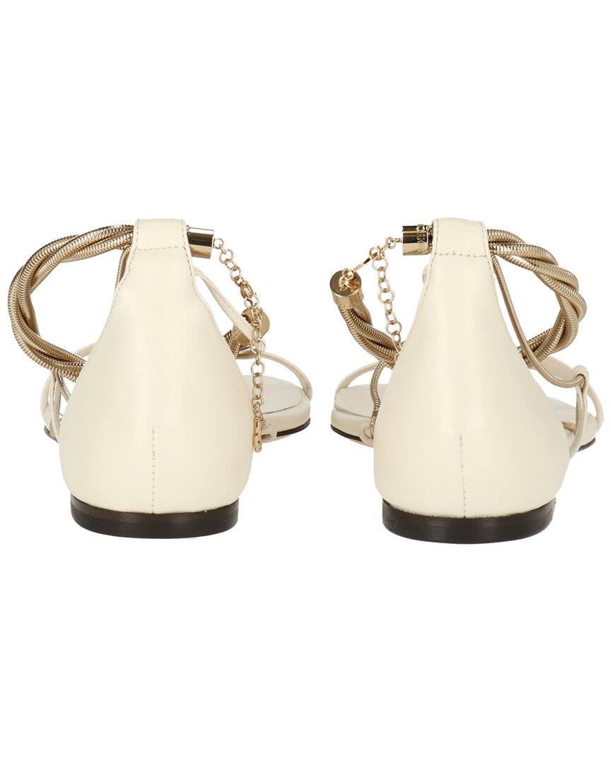 Джимми Чу Ориана Кожаные Плоские Сандалии Jimmy Choo, золотой — фото 2