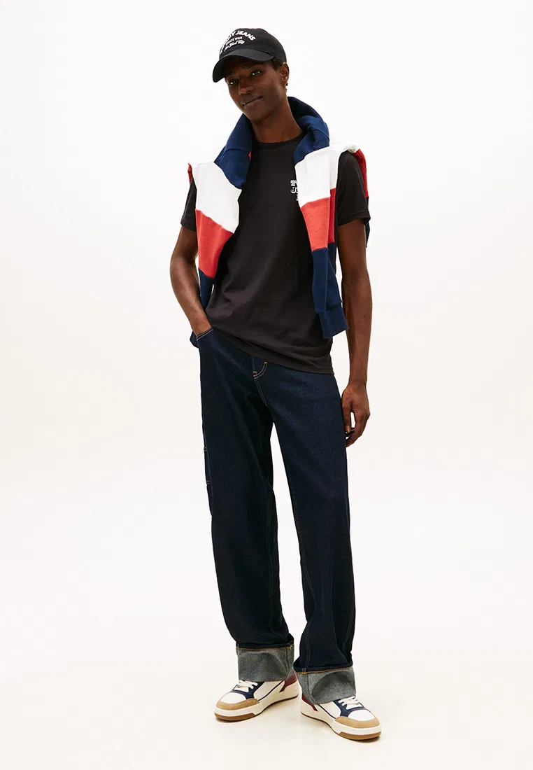 Футболка с коротким рукавом, Slim Fit, Tommy Jeans Tommy Hilfiger, черный — фото 4