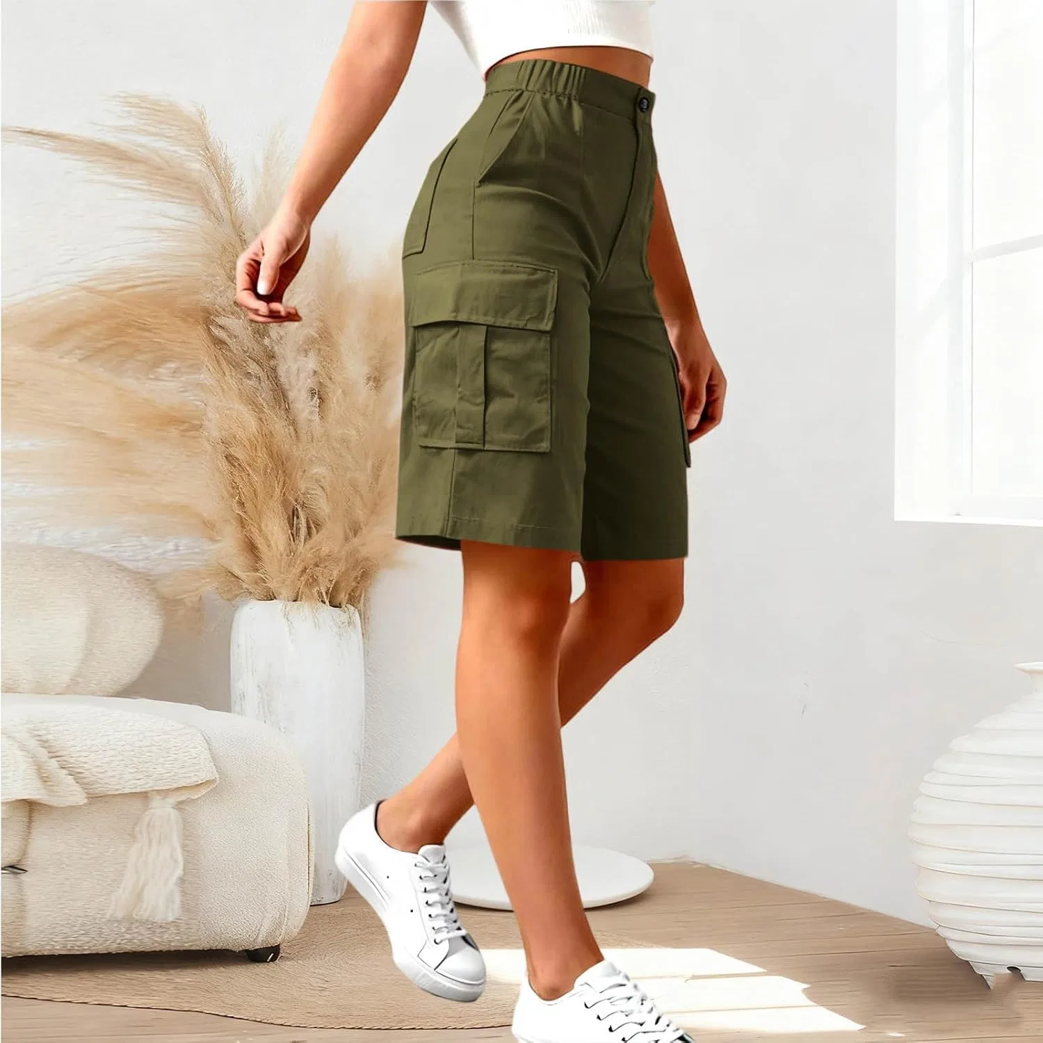 Шорты для хайкинга, карго, Twill, Army Green — фото 2