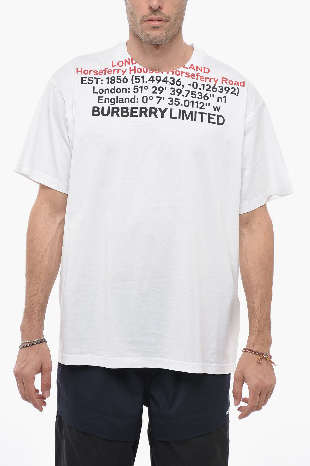 

Футболка с круглым вырезом Burberry COORDINATES с принтом, белый
