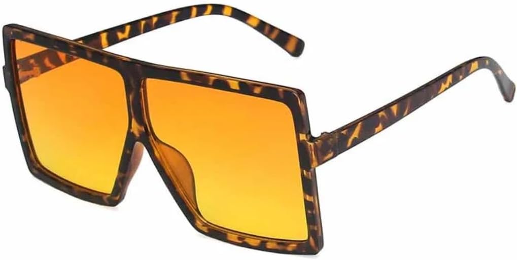 

Женские солнцезащитные очки, женские очки в пластиковой оправе, защита от УФ-излучения UV400, модные очки для вождения, большие солнцезащитные очки VVTWSSW, Leopard Orange