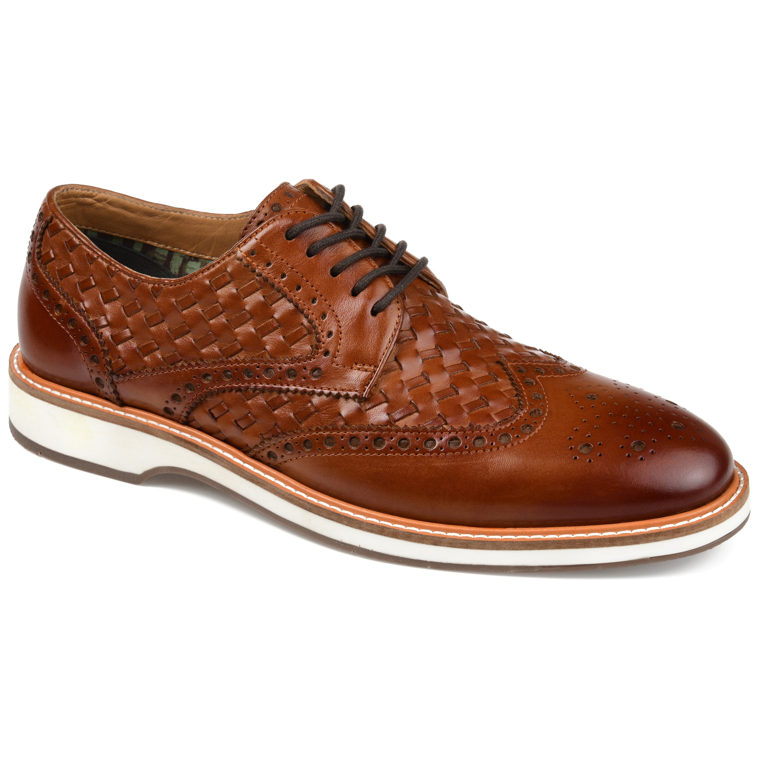 

Thomas & Vine Radcliff Широкая плетеная дерби с крыльями, цвет cognac