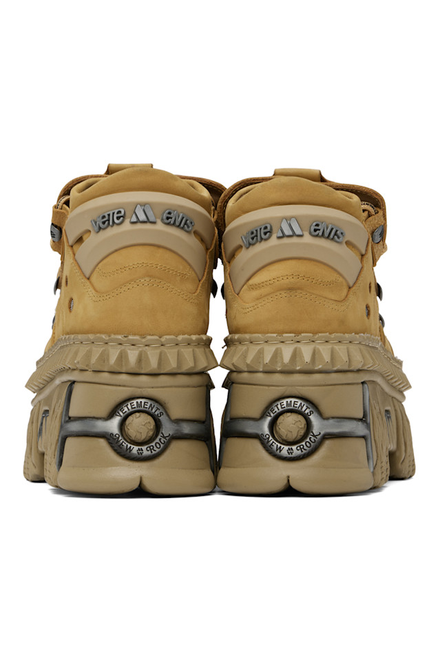 Новые кеды на платформе New Rock Edition Vetements, цвет caramel — фото 2