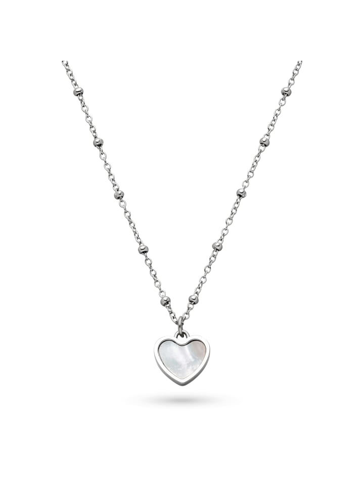 

s.Oliver Серебряное колье в форме сердца с перламутровой отделкой