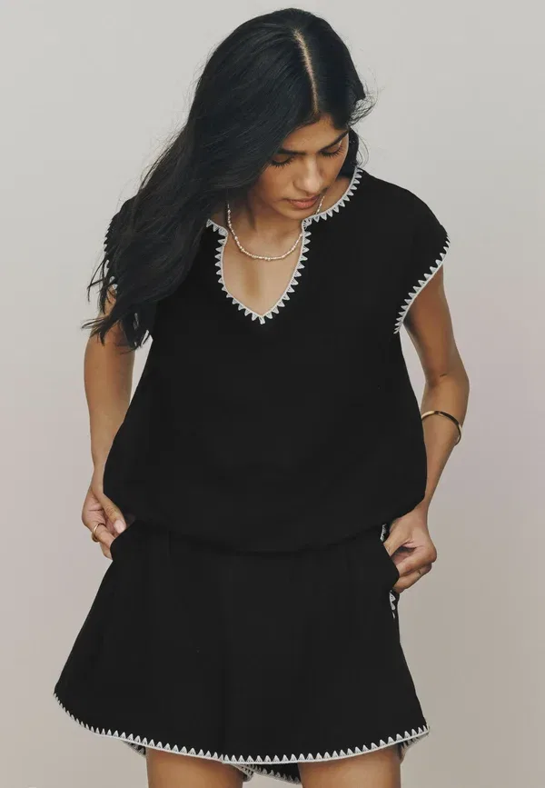 Шорты Next Regular fit whipstitch jersey, черный