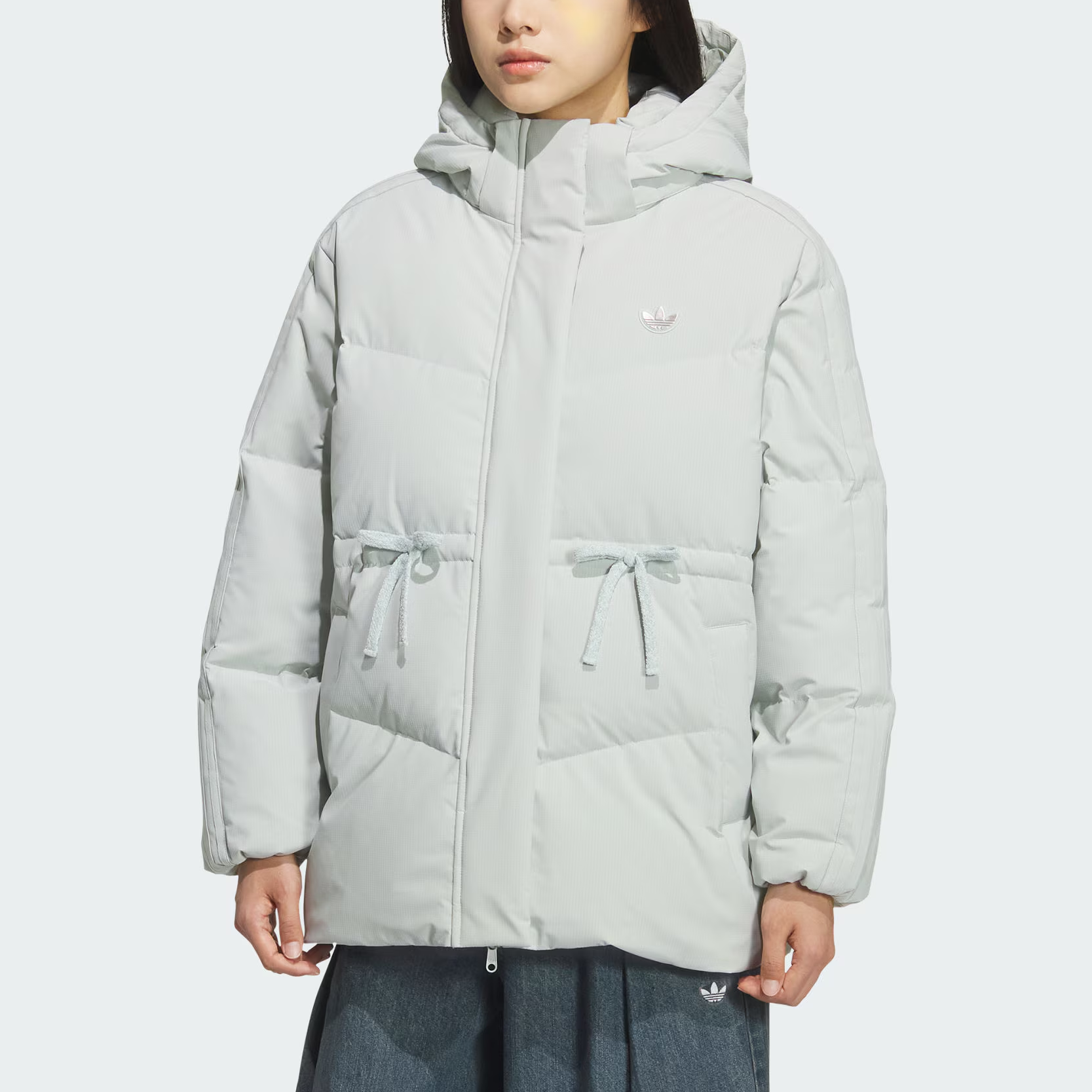 Куртка BOW MID DOWN женская Adidas Originals, серебро — фото 3