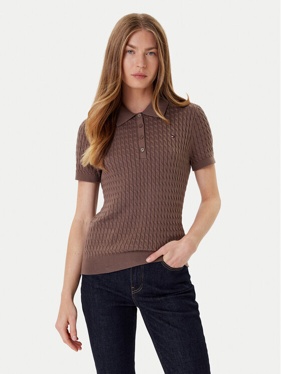 

Свитер regular fit Fine WW0WW41474 Tommy Hilfiger, коричневый