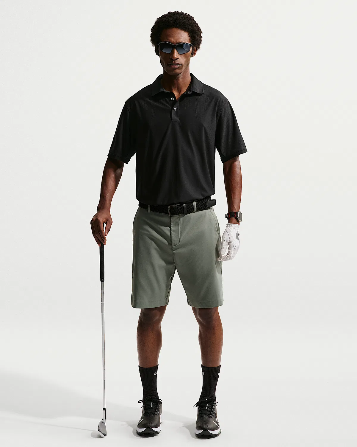 Мужское поло Nike Tailored Performance Dri-FIT Golf, Black/Black — фото 4