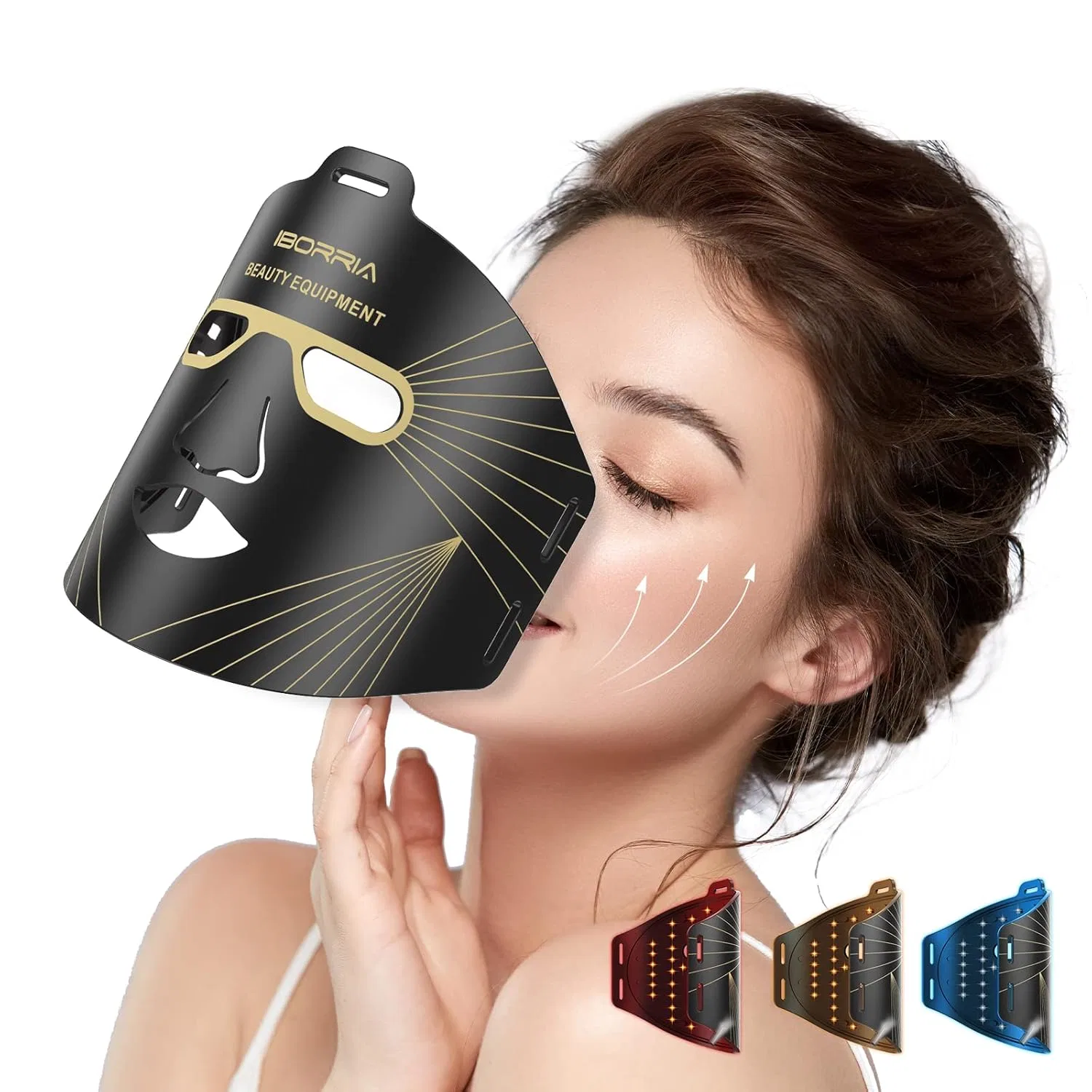 Маска для лица Iborria — LED- с красной светотерапией , Black