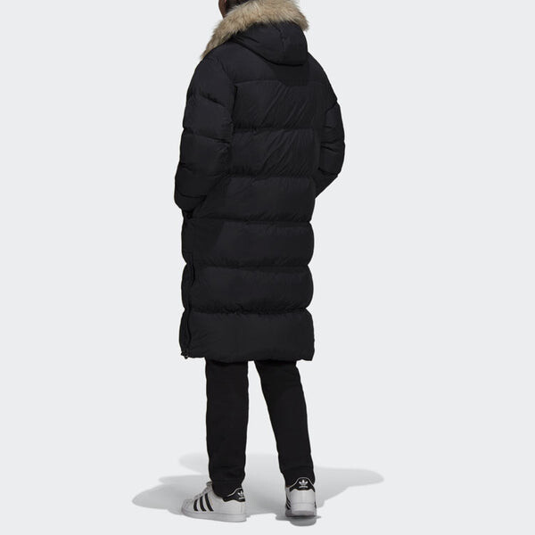 Пуховик adidas Regen Puff Long Casual Stay Warm Sports hooded down Jacket Black, черный — фото 3