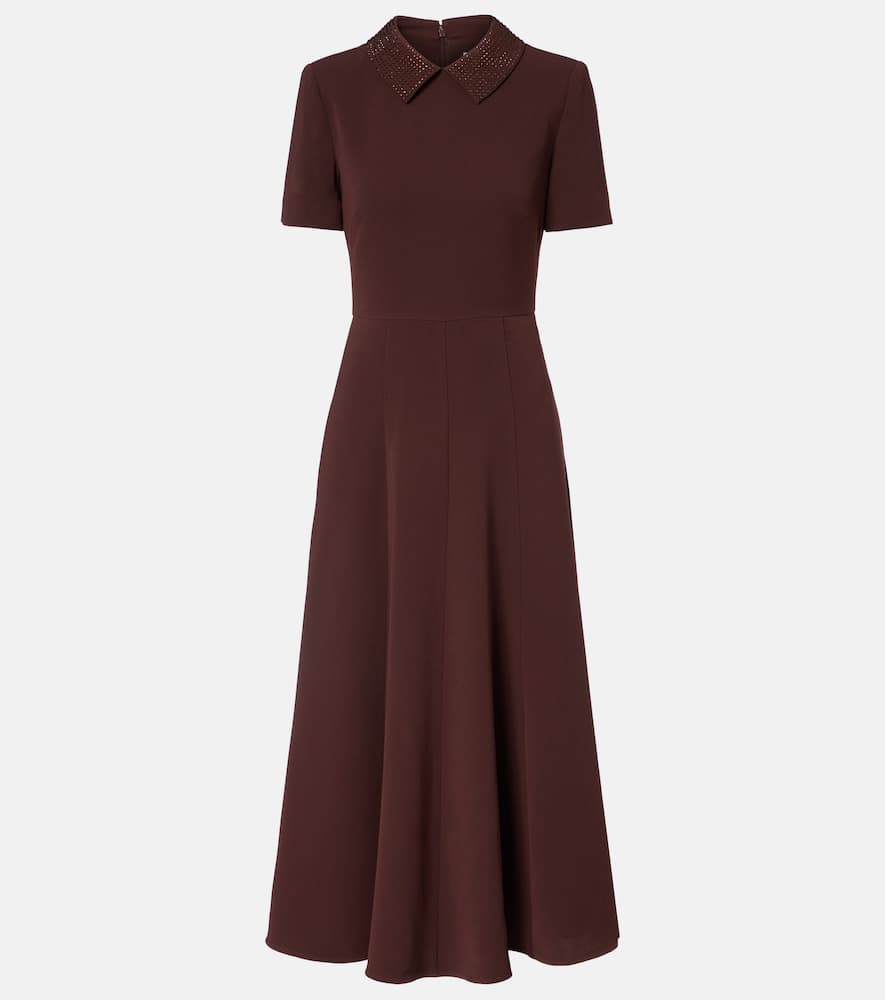 

Украшенное платье миди из кади Roland Mouret, Brown