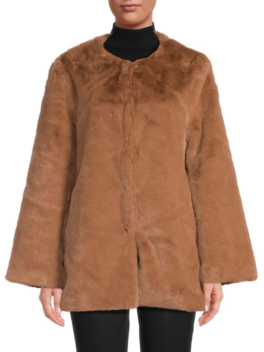 

Куртка Roxanne из искусственного меха средней длины Rebecca Minkoff, цвет Vicuna