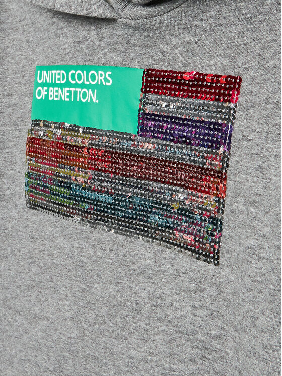 Толстовка свободного кроя United Colors Of Benetton, серый — фото 3