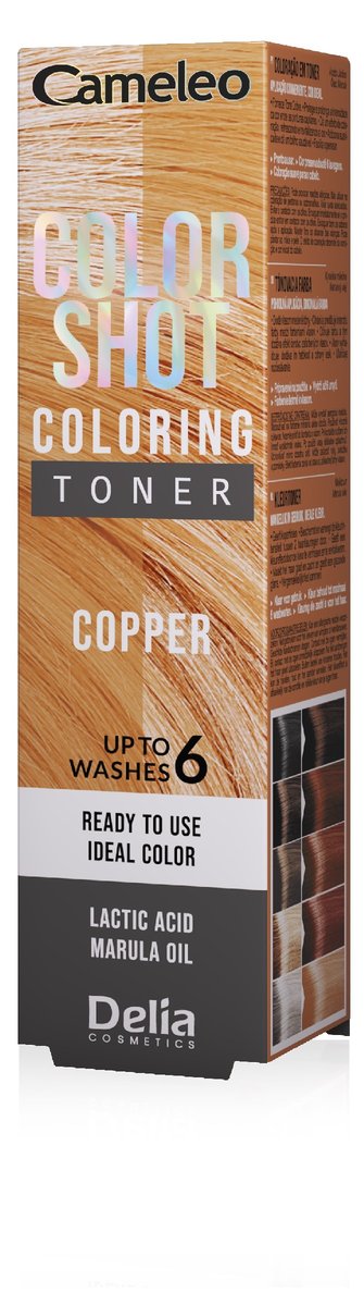 

Cameleo, Тонер Color Shot Copper для волос в тюбике, 60 мл Delia