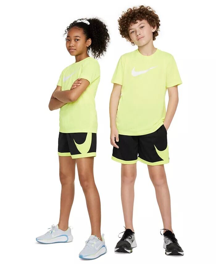Футболка Dri-FIT с круглым вырезом Big Kids' Legend с логотипом-галочкой Nike, белый — фото 3