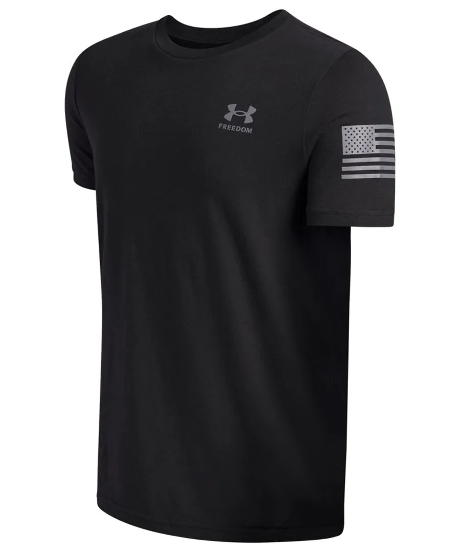 Детская футболка с коротким рукавом и изображением флага свободы (6-20 лет) Under Armour, черный — фото 3