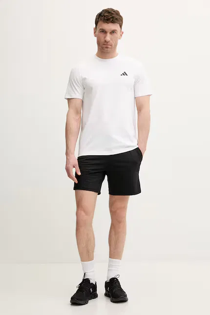 Футболка хлопковая Adidas Performance, бежевый — фото 2