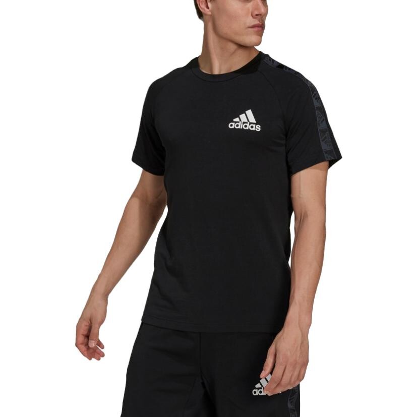 Футболка мужская черная/белая Adidas, черный/белый — фото 2