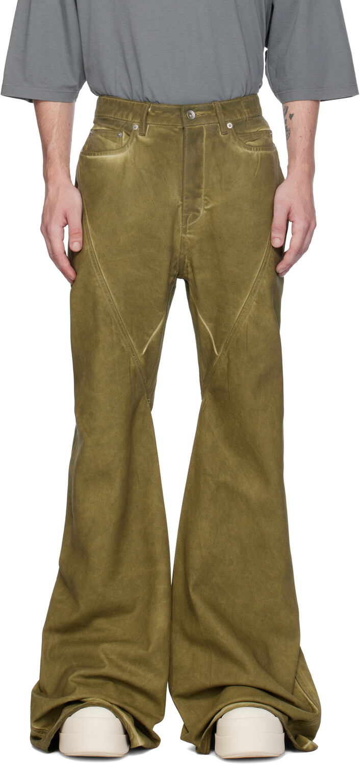

Джинсы цвета хаки Porterville Bias Bootcut Rick Owens DRKSHDW