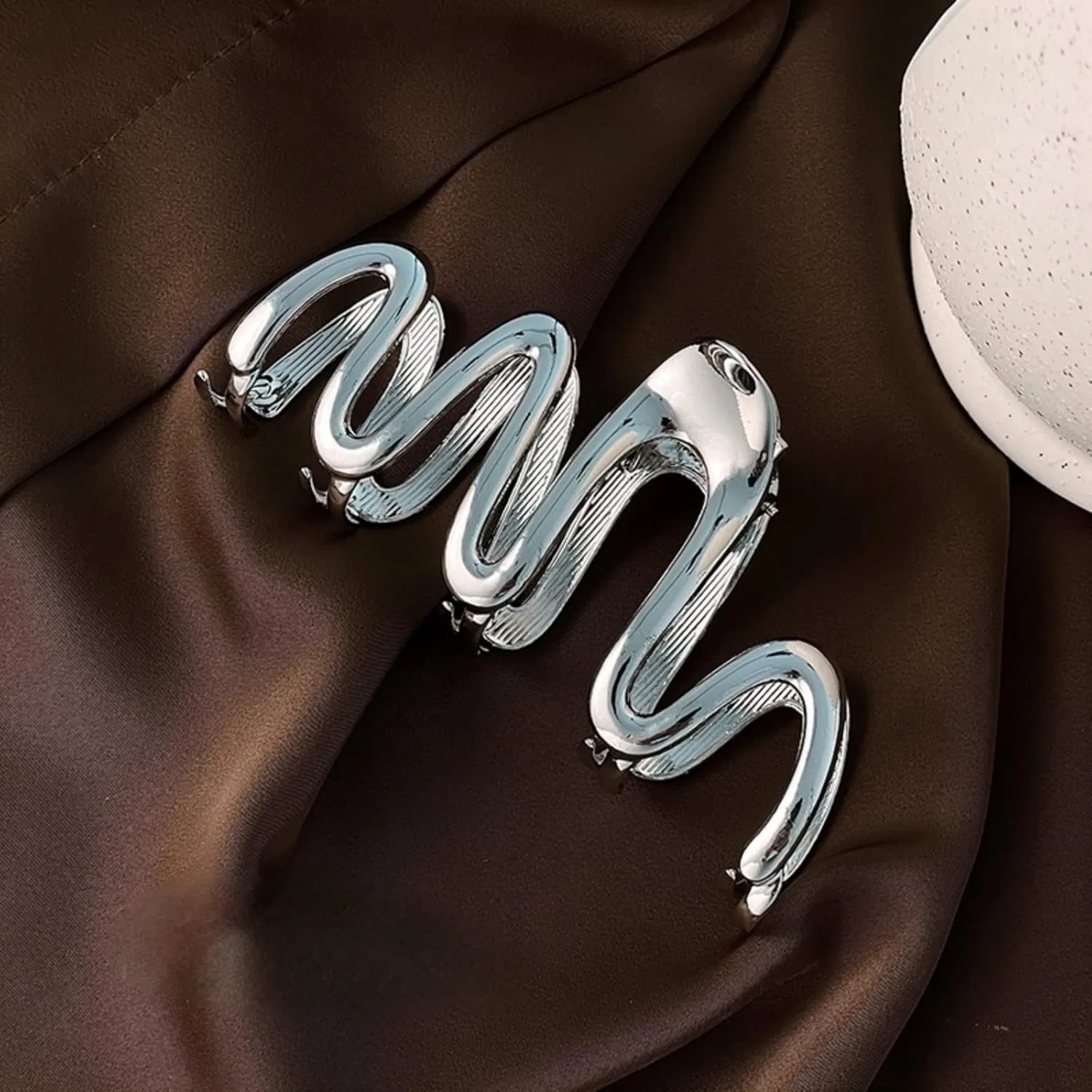 Большие металлические заколки для волос (4 шт.) Ypkia, Silver — фото 2